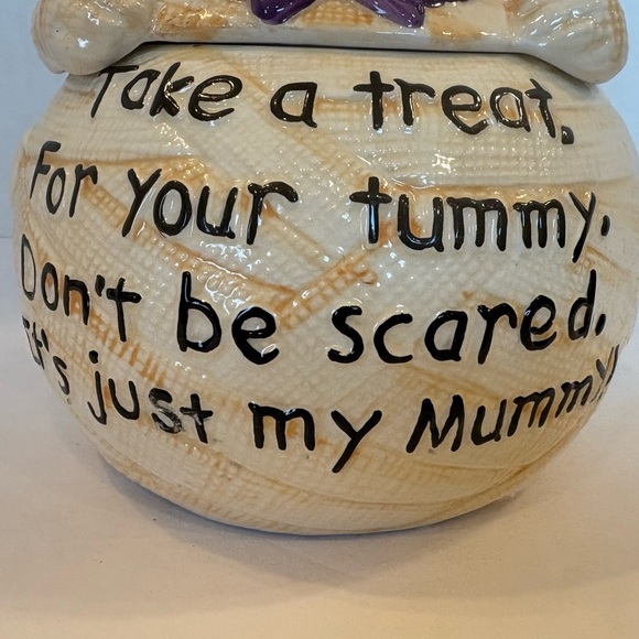 Vigor mummy Halloween ceramic candy jar with lid - Picture 2 of 10